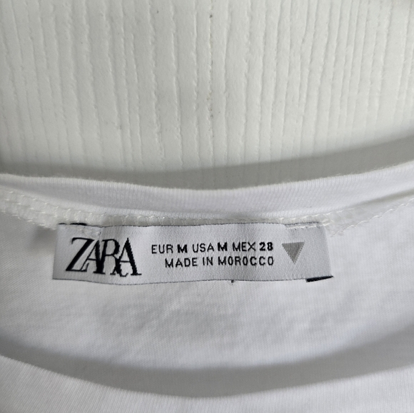 ZARA White Top Puff Sleeves M - Picture 5 of 11